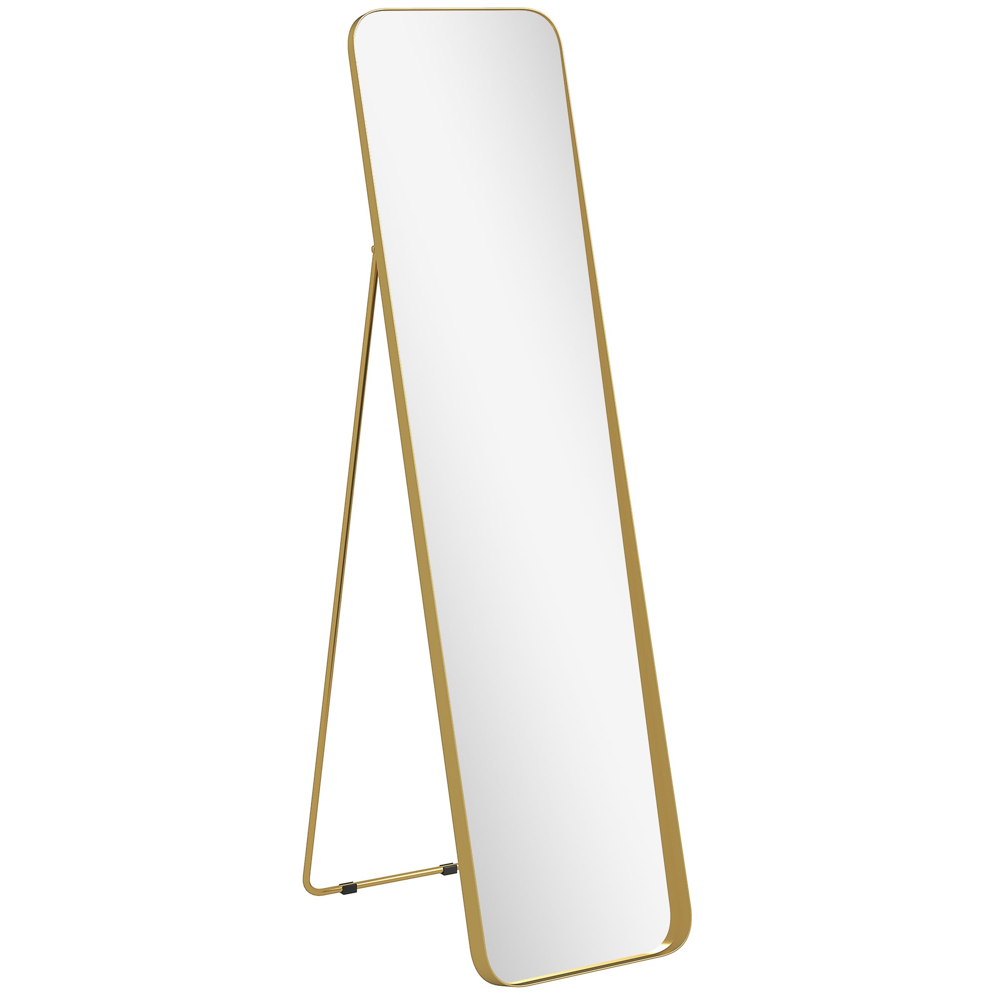 HOMCOM 40 x 160 cm Rectangular Full Length Mirror - Gold Tone
